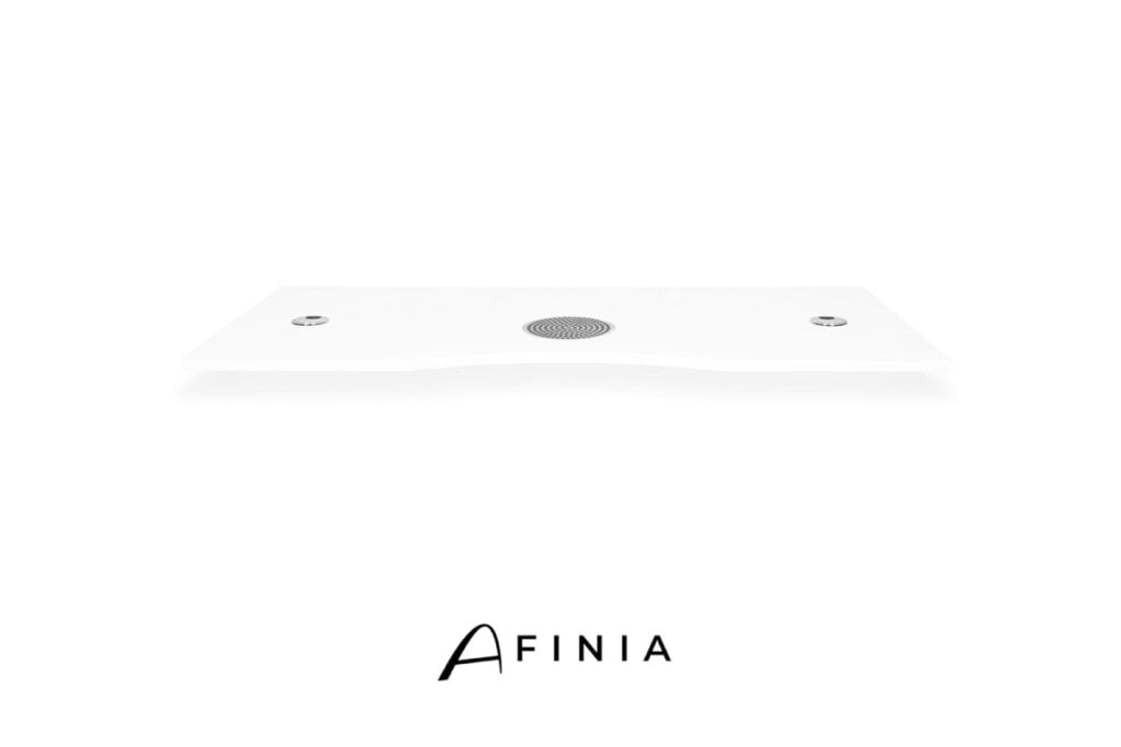 Die abnehmbare Tischplatte für den Afinia Prestige Tisch